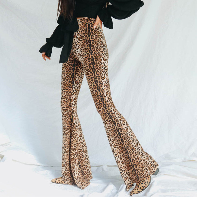 Leopard Slim Wholesale Flare Pants For Women