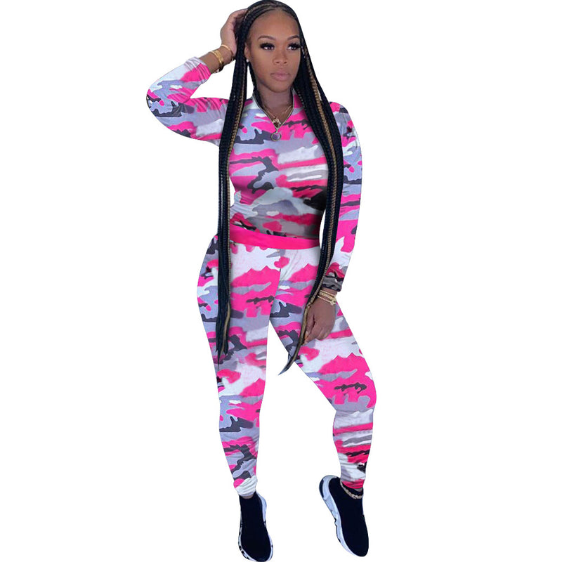 Camo Two Piece Outfits Wholesale Activewear Bulk Sport Wearing