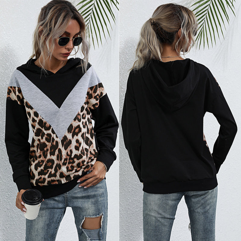 Leopard Print Sweatshirt Wholesale Women Clothing