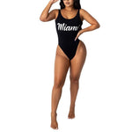 Mamia Print  Open Back One Piece Swimsuit Wholesale Clothing Vendors