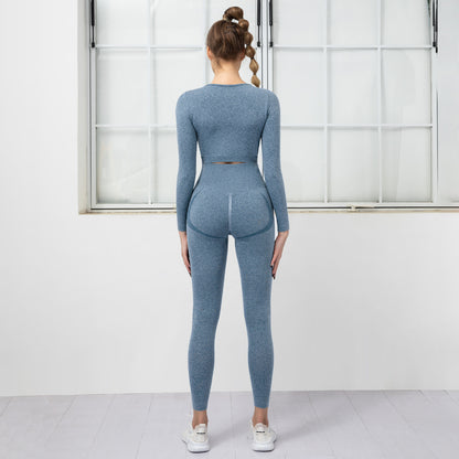 Seamless Knitted Yoga Suit Wholesale Activewear Women'S Sports Fitness Two-Piece Outfits