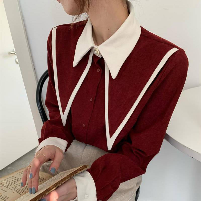 Large Stand-Up Collar Wholesale Women Top