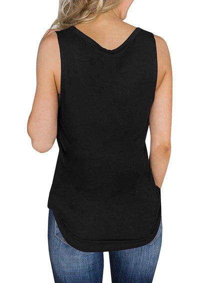 Women Fashion Plain Color Sleeveless V Neck Wholesale Tank Tops