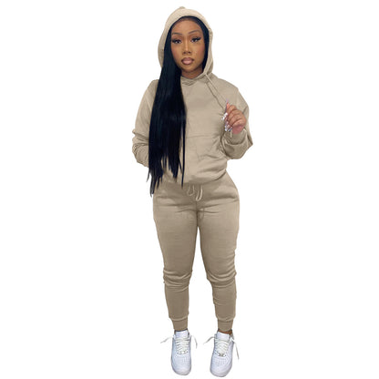 Plain Hoddie With Pants Activewear Sets