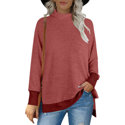 Pile Collar Wholesale Women Fleece Colorblock Top