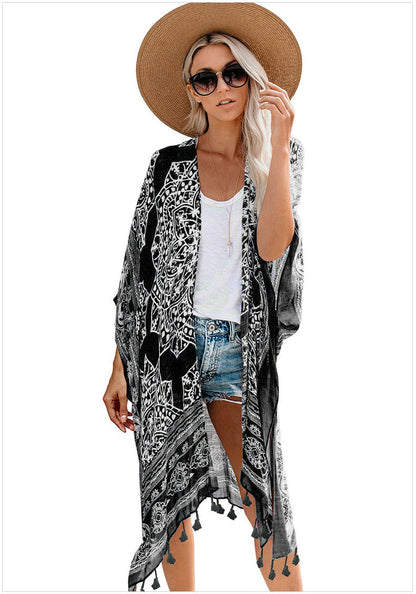 Side Slit Asymmetrical Beachwear Wholesale Cardigans For Valentine'S Day