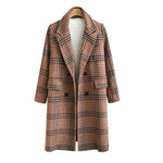 Mid-length Winter Plaid Woolen Coat Wholesale Women's Clothing