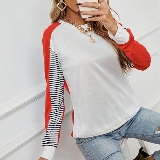 Striped Long Sleeve Top Wholesale Women Sweatshirt