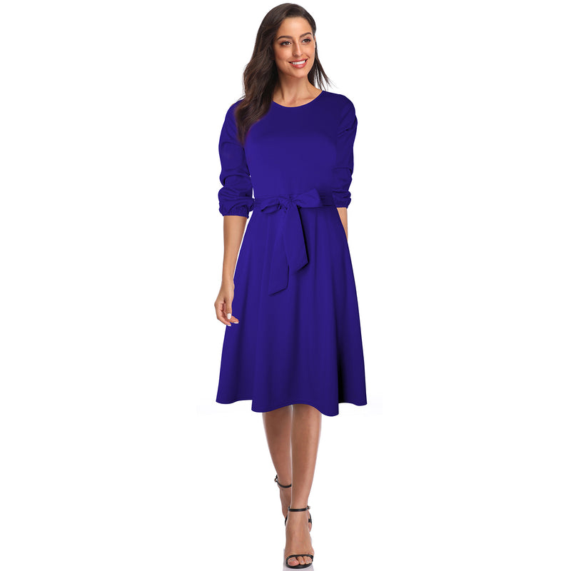 Solid Color Dress Day Wholesale Casual Women Daily Office Wearing
