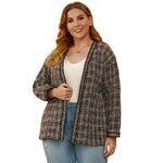 Wholesale Checked Woolen Plus Size Coat Women