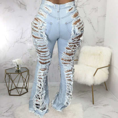 Stylish Street Bell Bottoms Plus Size Jeans Wholesale