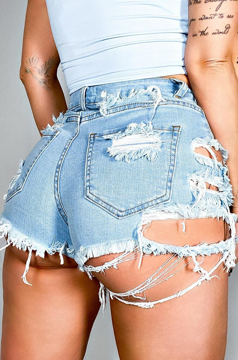 Summer Irregular Ripped Denim Shorts Hot Pants Sexy Womens Clothing