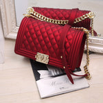 Fashion Matte Rhombic Jelly Bag Shoulder Chain Wholesale Fashion Handbags
