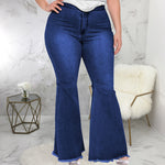 Retro Simple Flared Pants Plus Size Jeans Wholesale
