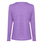 Zipper Long Sleeve Casual V-Neckline Top