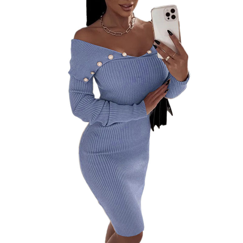 Off Shoulder Bodycon Dress Womens Clothes