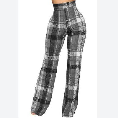 Gingham High Waist Wholesale Women Wide Leg Pants