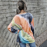 Crewneck Multicolor Long Sleeve Top Wholesale Casual Clothing