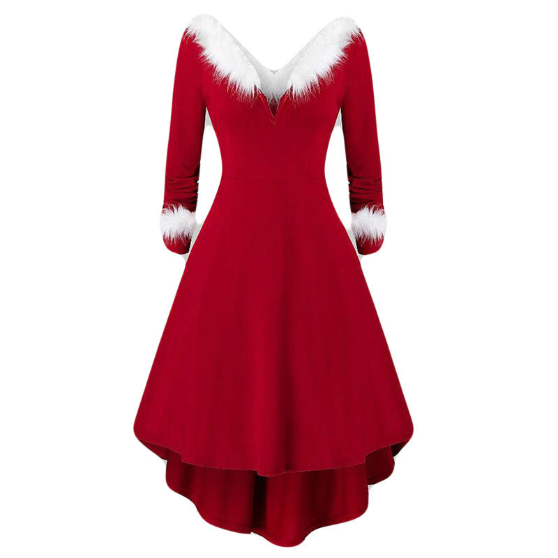 Red V Neck XMAS Wholesale Women Dresses