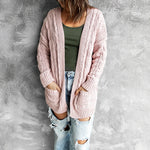 Double Pockets Solid Color Knit Cardigan Wholesale Clothing Distributors