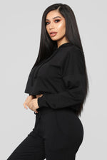 Sweatshirt Solid Color Revealing Umbilical Two-Piece Set Wholesale Women Clothing