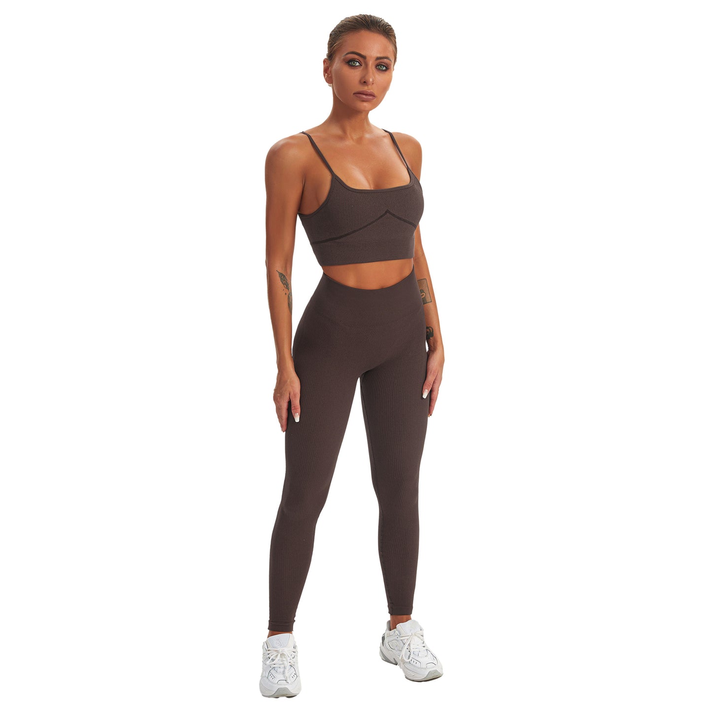 Wholesale Activewear Fitness Clothes Yoga Seamless Leggings & Crop Top