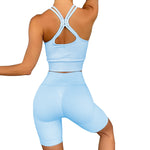 Seamless Sports Yoga Workout Clothes Vest Shorts Wholesale Activewear Sets