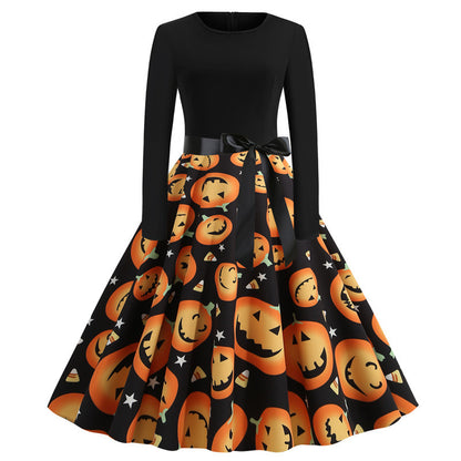 Crew Neck Halloween Dress For Women