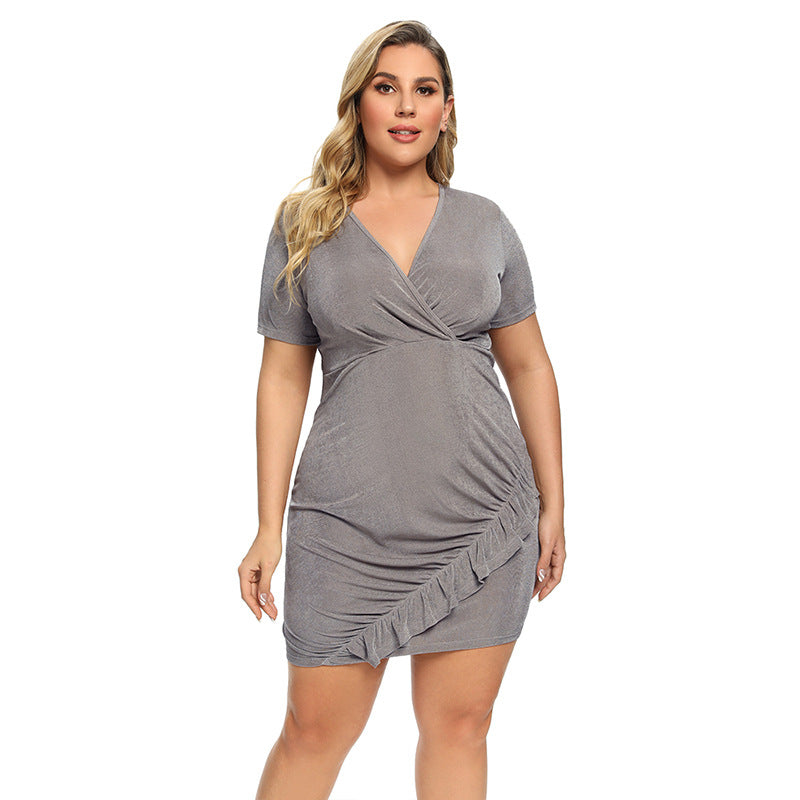 Slim Solid Wholesale Plus Size Dresses