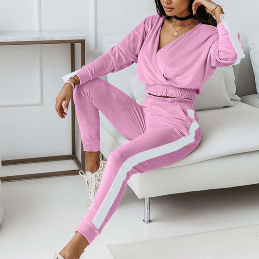 Velvet Top And Pants Wholesale Women Tracksuit