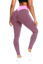 Sports Fitness Honeycomb Bubble Yoga Pants With Pocket Wholesale Womens Leggings