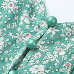 V-Neck Button Decor Floral Pattern Dress Wholesale Women's Clothing