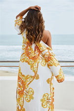 Printed Halterneck Design Swimsuit & Coats Sets Women Swimwear Wholesale Vendors
