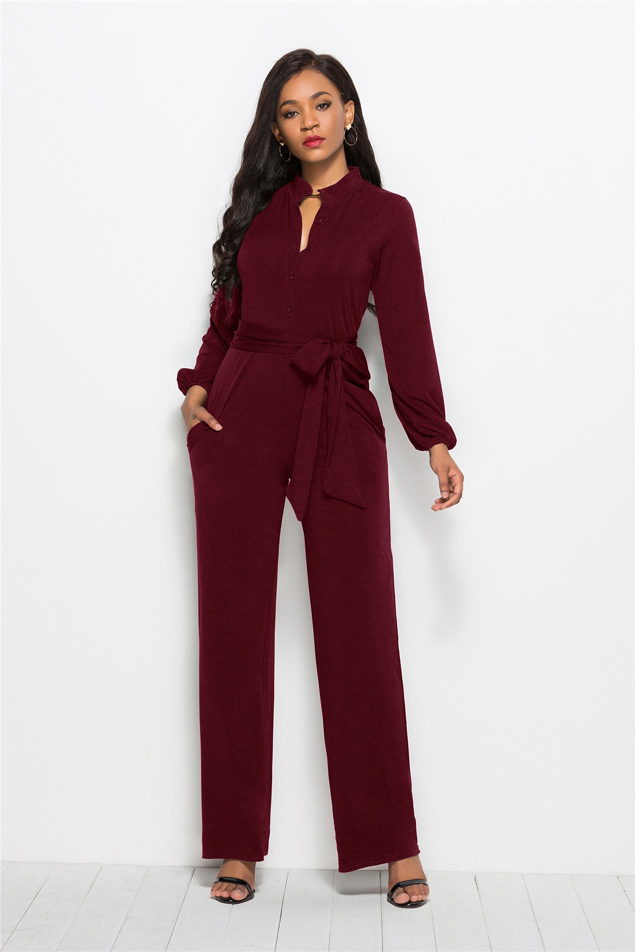 Long Sleeve Belt Up Purity Wholesale Rompers