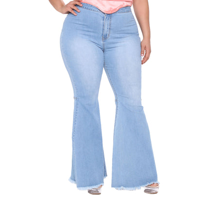 Retro Simple Flared Pants Plus Size Jeans Wholesale