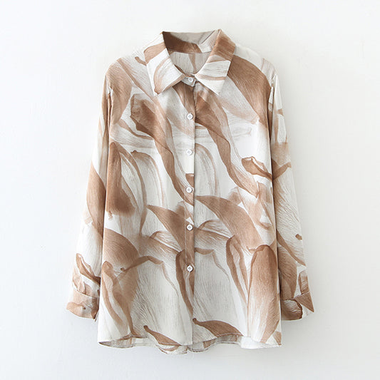 Wholesale Women Clothing Printed Chiffon Shirts