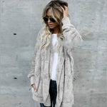 Solid Color Cardigan Anti-Fur Coat On Both Sides Wholesale
