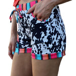 Leopard Strappy Waist Casual Colorful Shorts