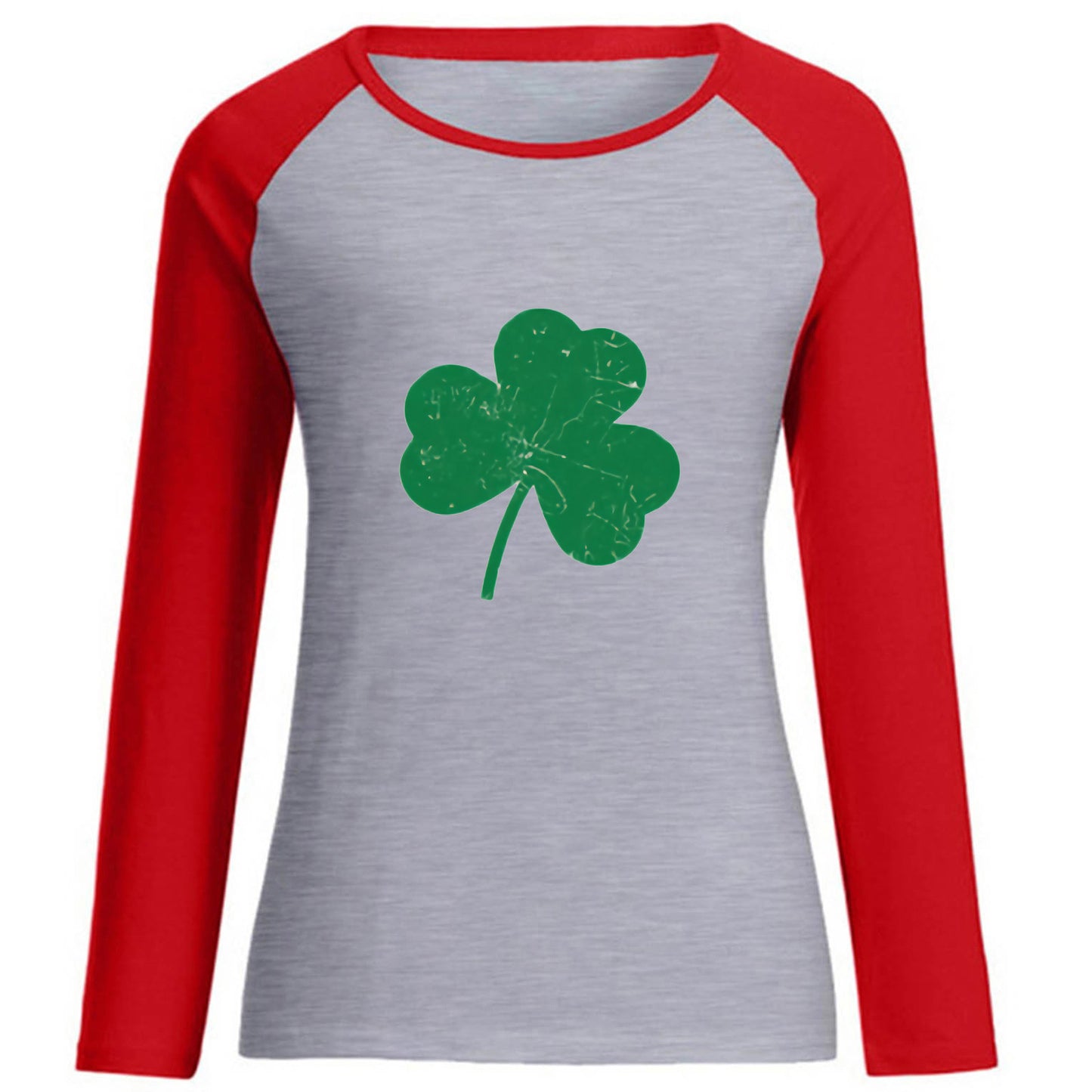 St Patricks Day Shamrock Printed Wholesale Blouses Long Sleeve