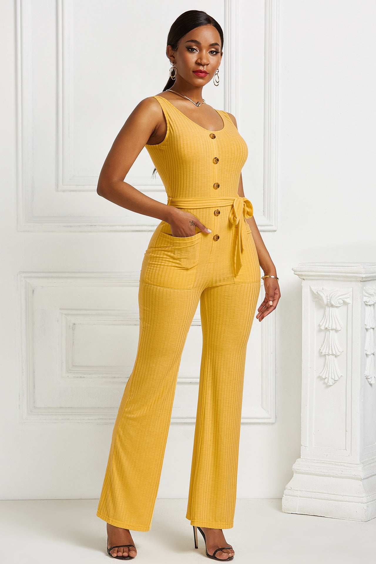 Solid Color Knitted Wholesale Jumpsuits Casual Wholesale Womens Fashion