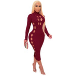 High-Neck Hollow Valentine'S Day Solid Wholesale Bodycon Dresses