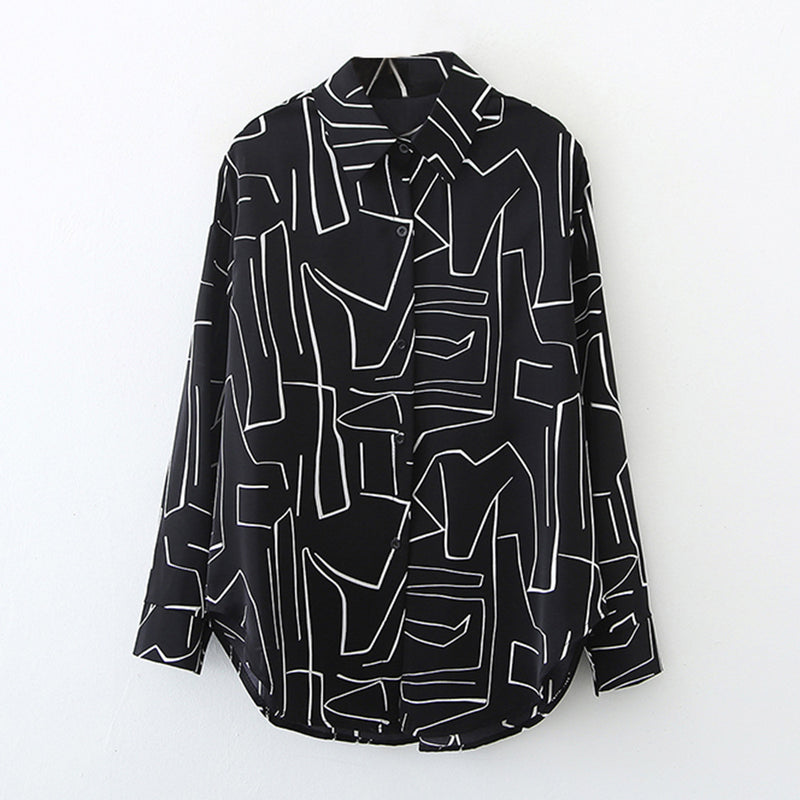 Wholesale Women Clothing Geometric Print Shirts