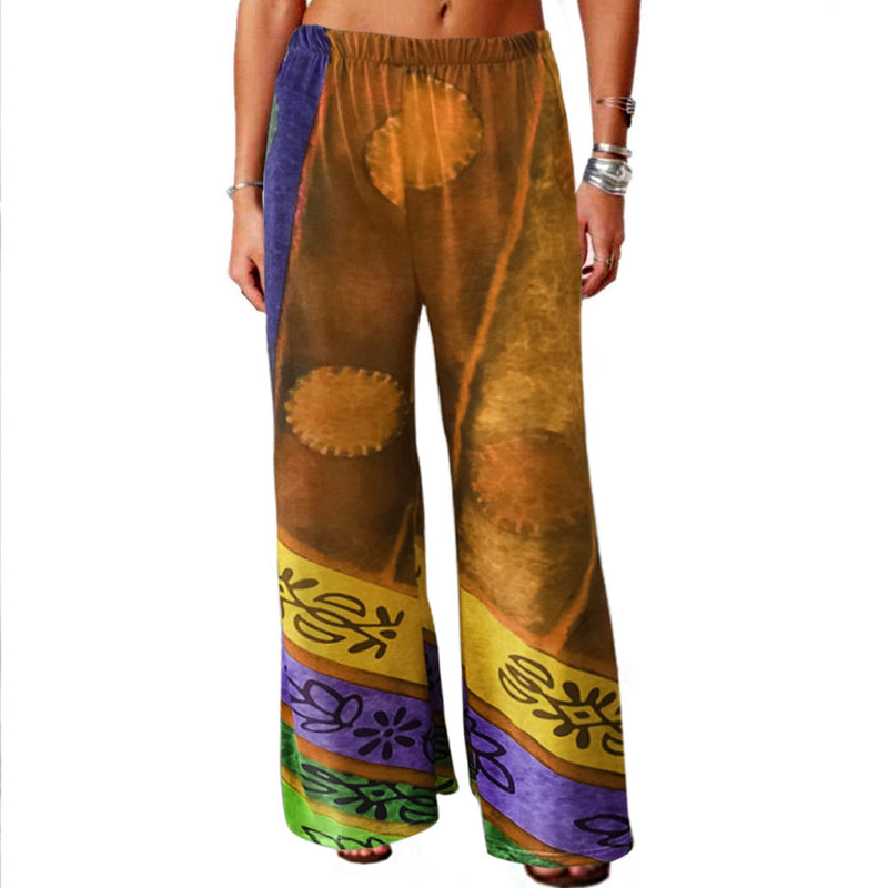 Ethnic Retro Printed Wide Leg Trousers Wholesale Pants Online For St. Patrick'S Day