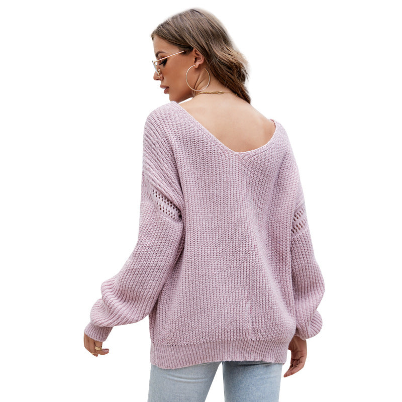New Autumn And Winter Knitted V-Neck Sweater Wholesale