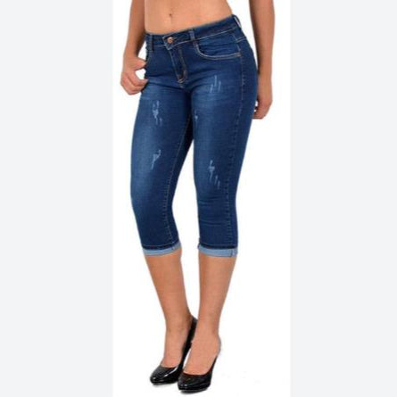 Revers Casual Wholesale Women Capri Jeans