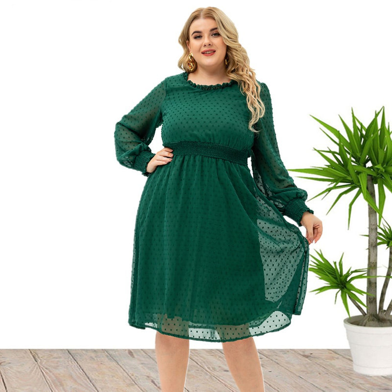 Plus Size Elegant Wholesale Slim Midi Dress