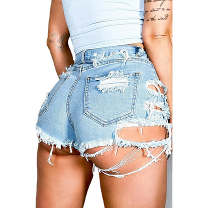 High Waist Hole Torch Denim Hot Women Wholesale Pants