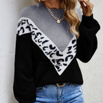 Leopard Print Knitted Jumper Women Wholesale