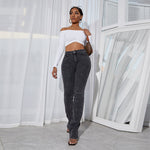 Fashion Backside Design Denim Trousers Wholesale Womens Jeans