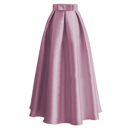 Women Wholesale Butterfly End Waist Solid Color Satin Skirt